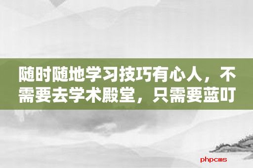 随时随地学习技巧有心人，不需要去学术殿堂，只需要蓝叮课堂APP！