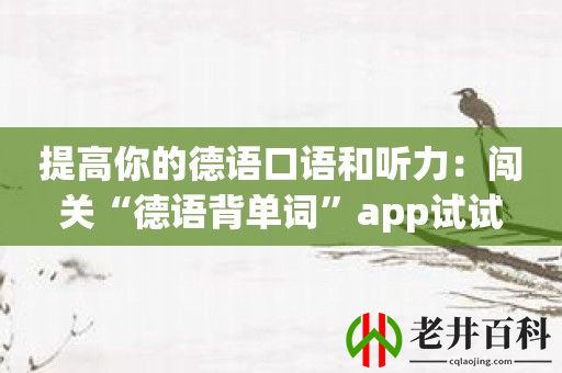 提高你的德语口语和听力：闯关“德语背单词”app试试