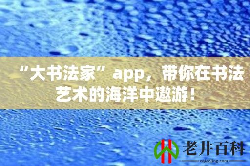 “大书法家”app，带你在书法艺术的海洋中遨游！