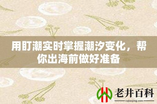 用盯潮实时掌握潮汐变化，帮你出海前做好准备