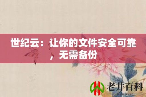 世纪云：让你的文件安全可靠，无需备份