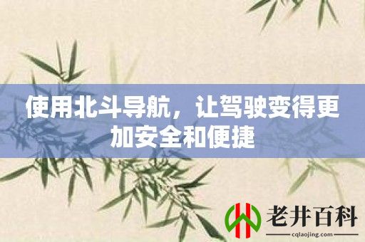 使用北斗导航，让驾驶变得更加安全和便捷