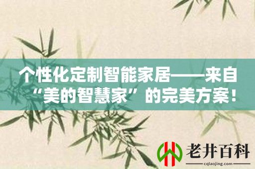 个性化定制智能家居——来自“美的智慧家”的完美方案！