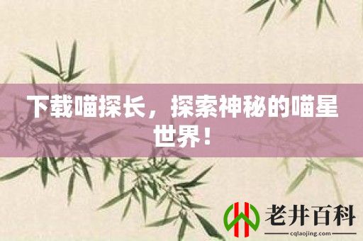 下载喵探长，探索神秘的喵星世界！