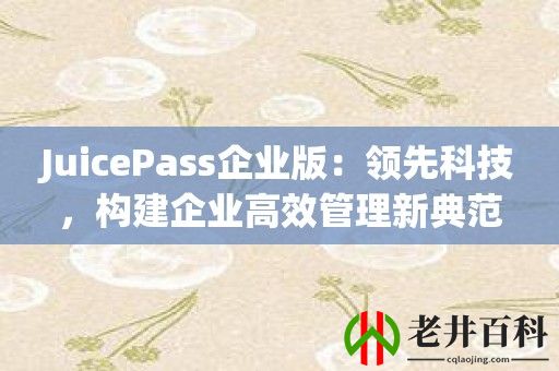 JuicePass企业版：领先科技，构建企业高效管理新典范