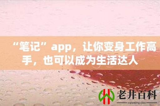 “笔记”app，让你变身工作高手，也可以成为生活达人