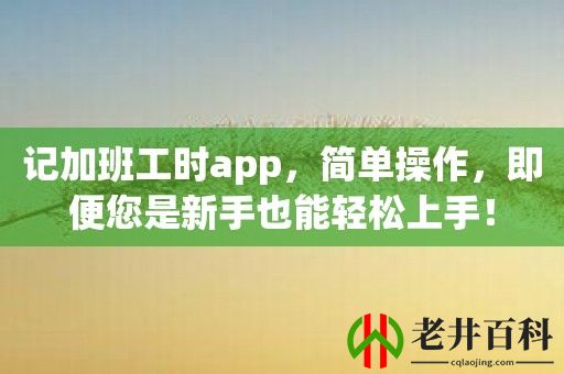 记加班工时app，简单操作，即便您是新手也能轻松上手！