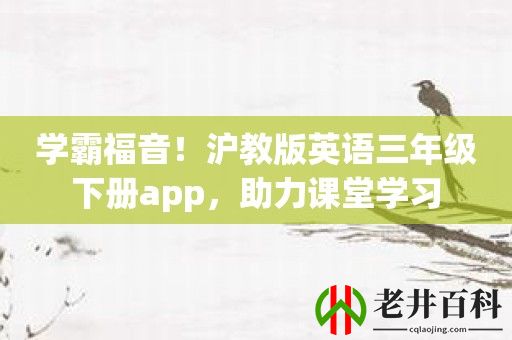 学霸福音！沪教版英语三年级下册app，助力课堂学习