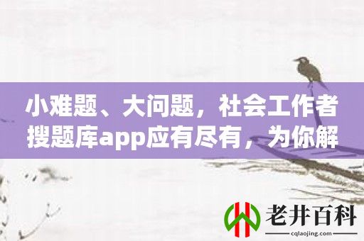 小难题、大问题，社会工作者搜题库app应有尽有，为你解决职场难题！