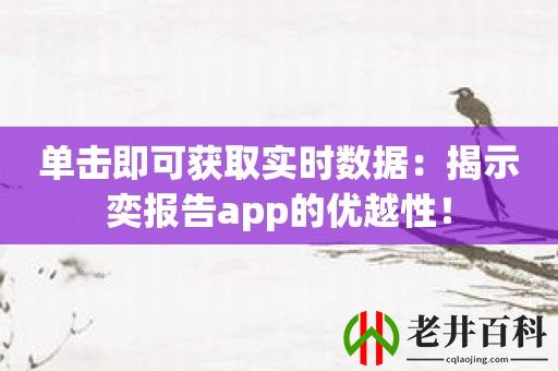 单击即可获取实时数据：揭示奕报告app的优越性！